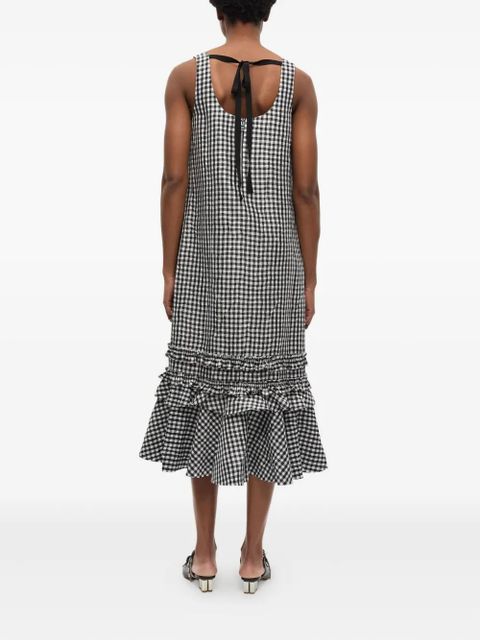 GANNI gingham-print dress - Black
