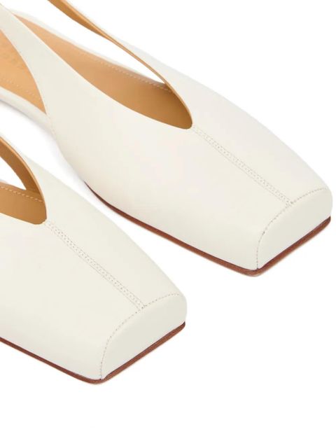 MM6 Maison Margiela square-toe slingback flat pumps - White