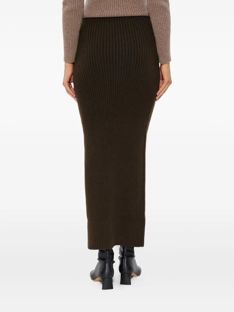 Max Mara Boris ribbed midi skirt - Brown