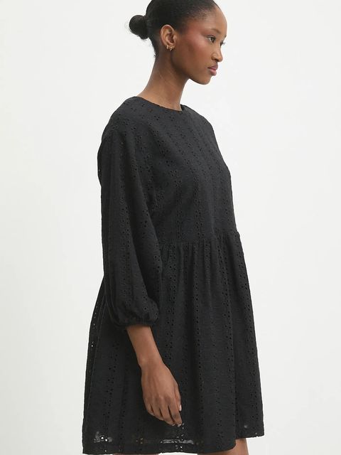 Answear.LAB sukienka bawełniana kolor czarny mini rozkloszowana - zdjęcie produktu nr 2