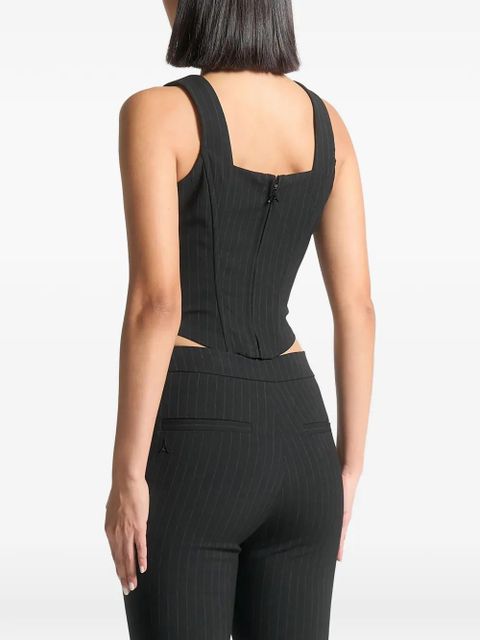 Manière De Voir square-neck pinstripe corset top - Black
