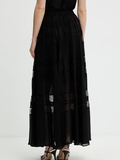 Marella spódnica kolor czarny maxi rozkloszowana 2523106082200