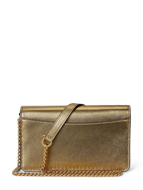 Lauren Ralph Lauren torebka skórzana kolor złoty 432P02411 - zdjęcie produktu nr 2