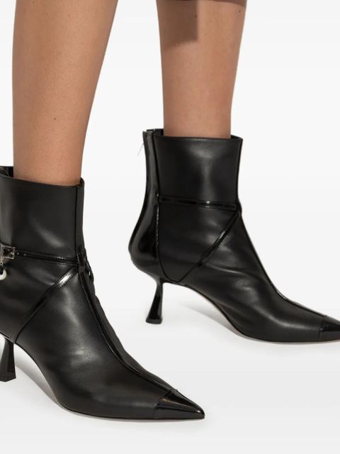 Jimmy Choo 70mm pearl-embellished pointed-toe boots - Black