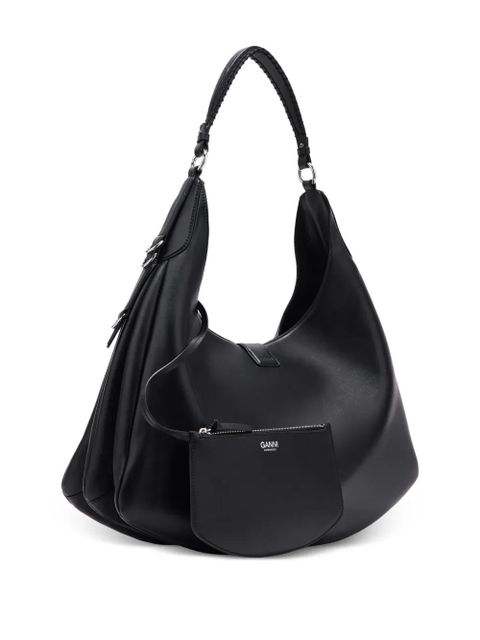 GANNI hardware-detail shoulder bag - Black