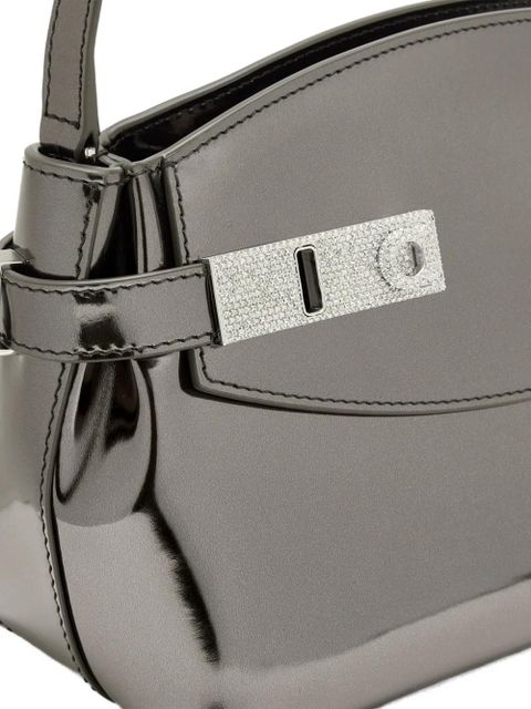 Ferragamo jewel-embellished clutch bag - Grey