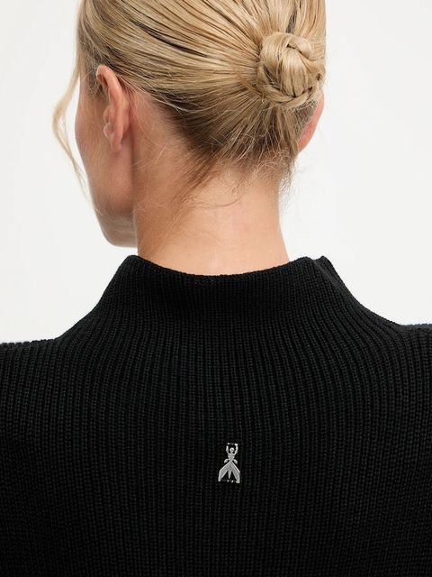 Patrizia Pepe sweter z dodatkiem wełny damski kolor czarny lekki z półgolfem 2K0351 K9O3A