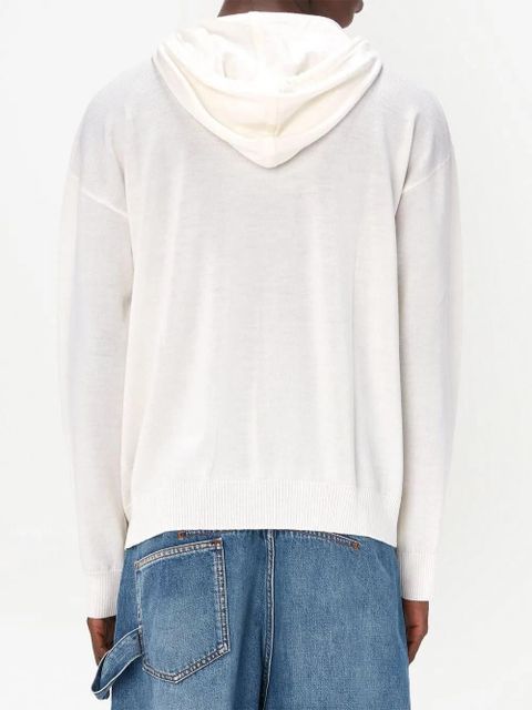 JW Anderson logo-print merino hoodie - White
