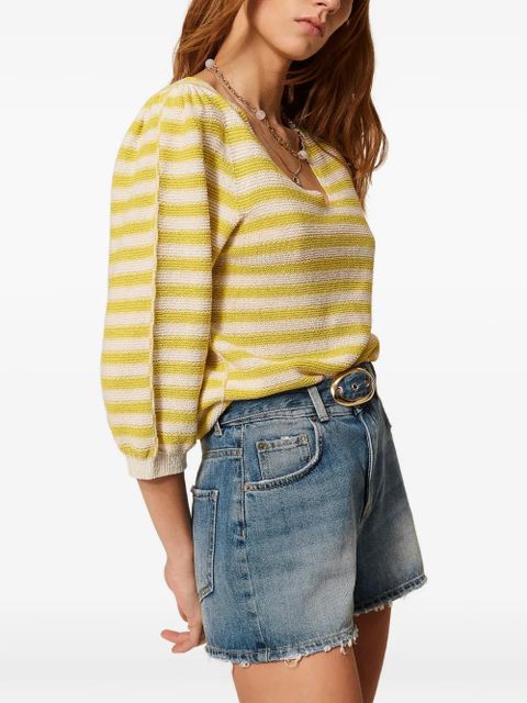 TWINSET V-neck striped sweater - Yellow