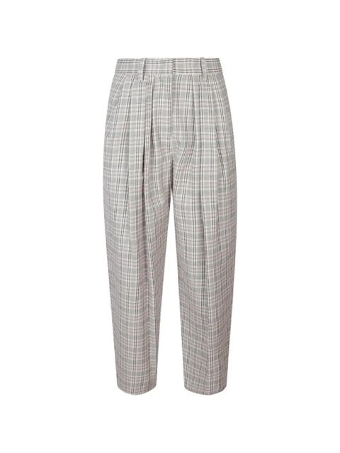 MARANT ÉTOILE pleated check-pattern trousers - White - zdjęcie produktu nr 1