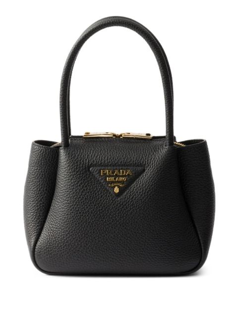 Prada mini leather tote bag - Black - zdjęcie produktu nr 1