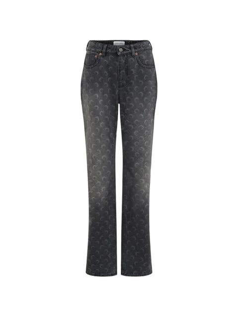 Marine Serre moon-print logo jeans - Grey - zdjęcie produktu nr 1