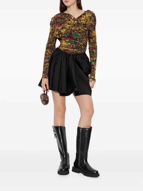 GANNI floral long-sleeve top - Neutrals