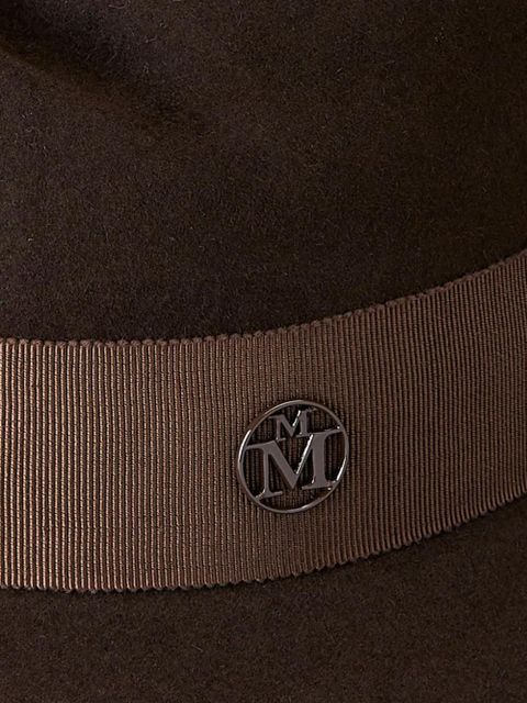Maison Michel Virginie logo-plaque detail wool fedora - Brown - zdjęcie produktu nr 2