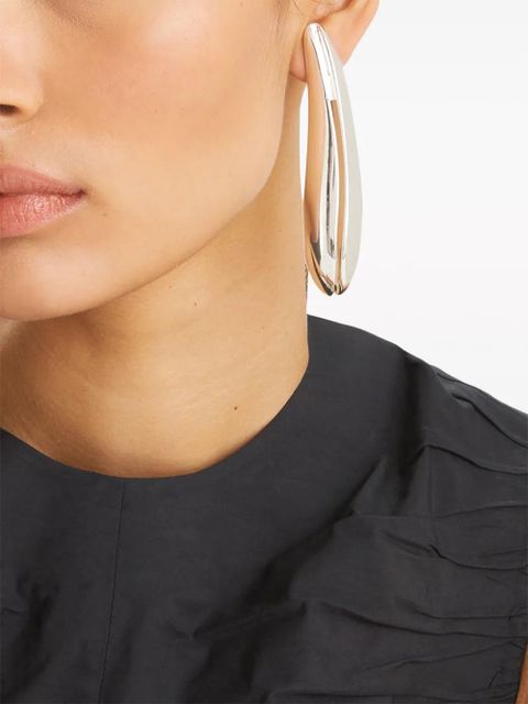 Tory Burch Elongated Wave clip-on earrings - Silver