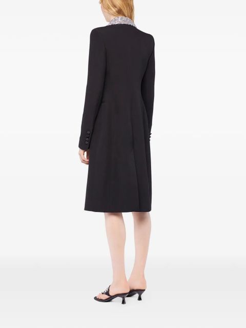 Rabanne sequin-collar wool coat - Black - zdjęcie produktu nr 1