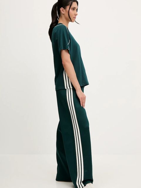 adidas spodnie dresowe Stadium damskie kolor zielony z aplikacją JW0529