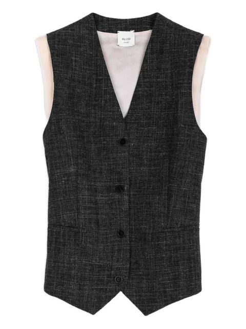 Alysi buttoned V-neck waistcoat - Grey