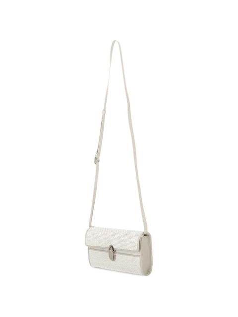 Savette Symmetry leather-trim woven shoulder bag - Neutrals
