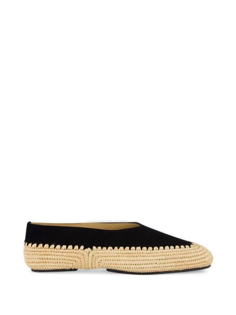 Gabriela Hearst Strength suede raffia loafers - Neutrals