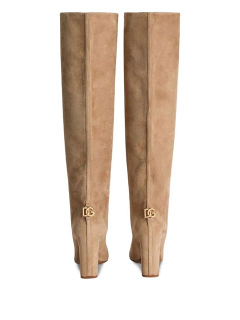 Dolce & Gabbana 90mm block-heel boots - Neutrals
