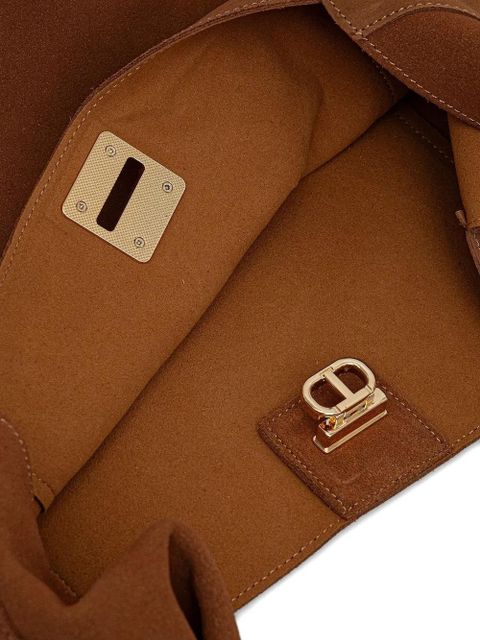TWINSET large Ventotene suede clasp tote bag - Brown