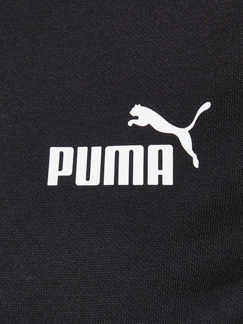 Puma bluza damska kolor czarny z kapturem gładka 586799