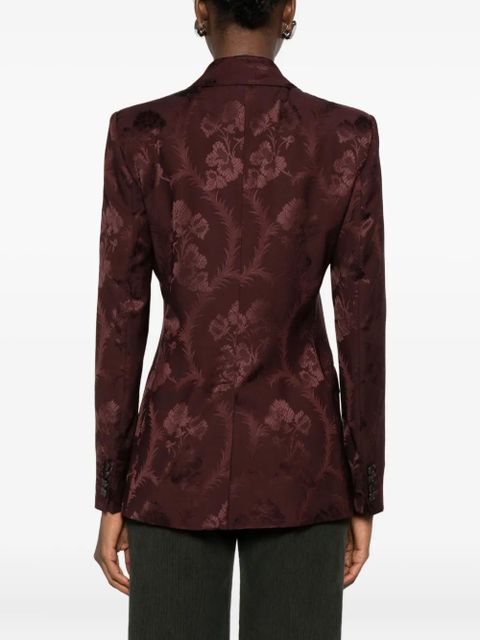 ETRO floral-jacquard double-breasted jacket - Red