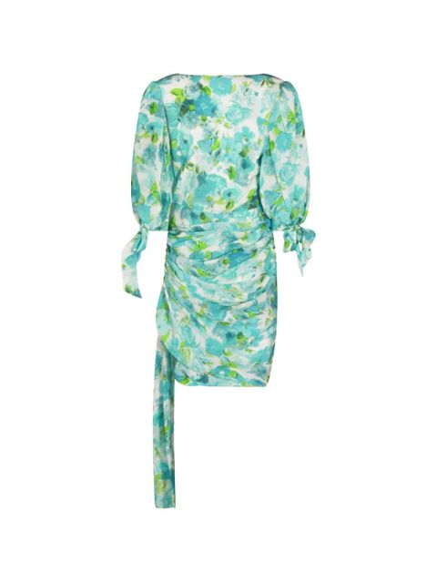 Chloé floral-print ruched midi dress - Blue - zdjęcie produktu nr 2