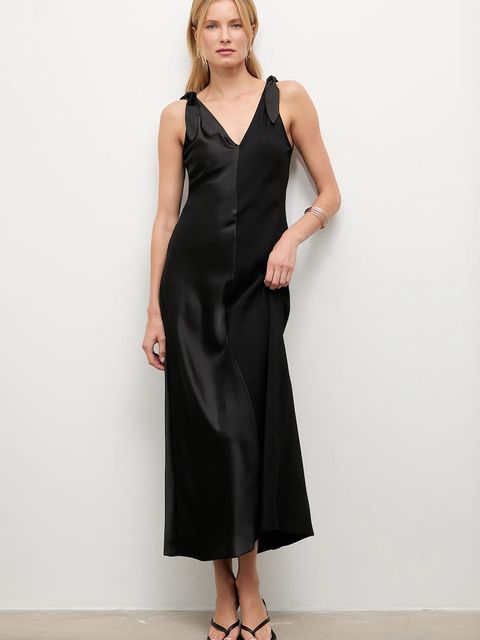 Answear.LAB sukienka kolor czarny maxi prosta