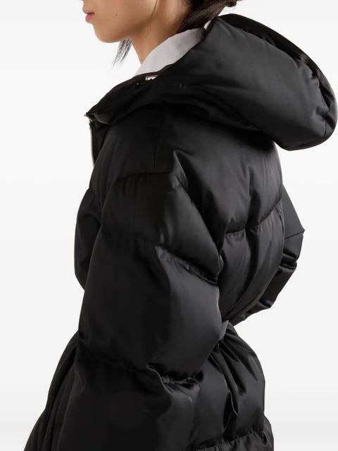 Prada hooded belted puffer jacket - Black