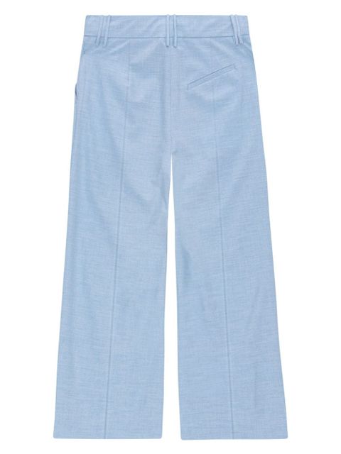 GANNI mélange-effect tailored trousers - Blue
