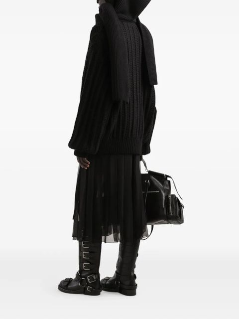 Dolce & Gabbana pleated zip-detailed skirt - Black