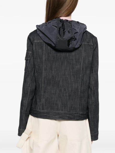 Moncler double-breasted hooded jacket - Blue