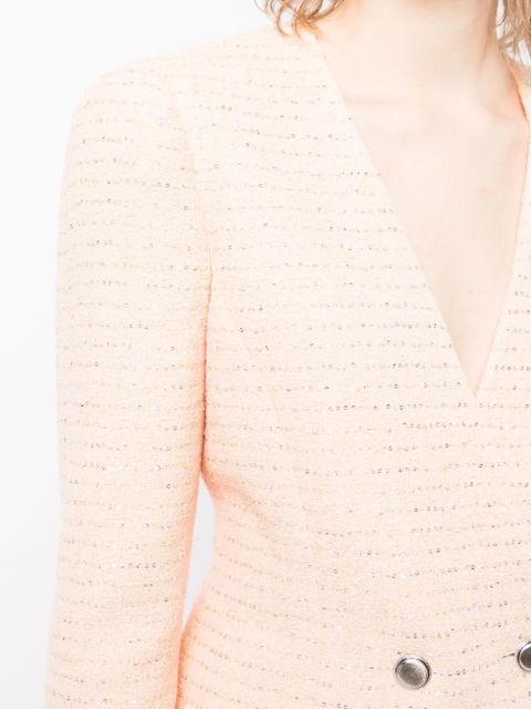 Alessandra Rich sequin-embellished tweed blazer - Pink