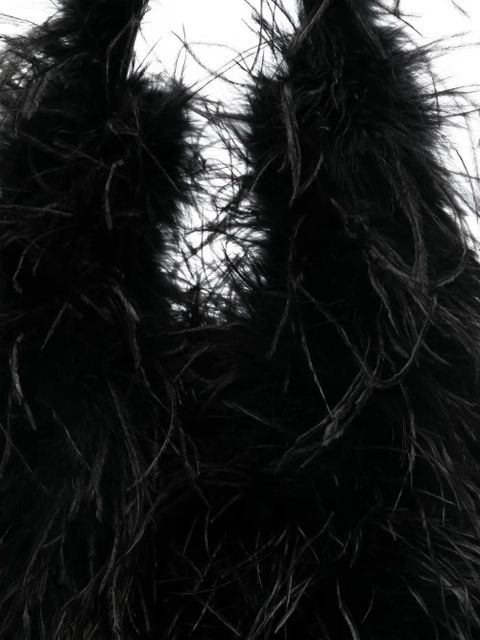 Yves Salomon feather shoulder bag - Black