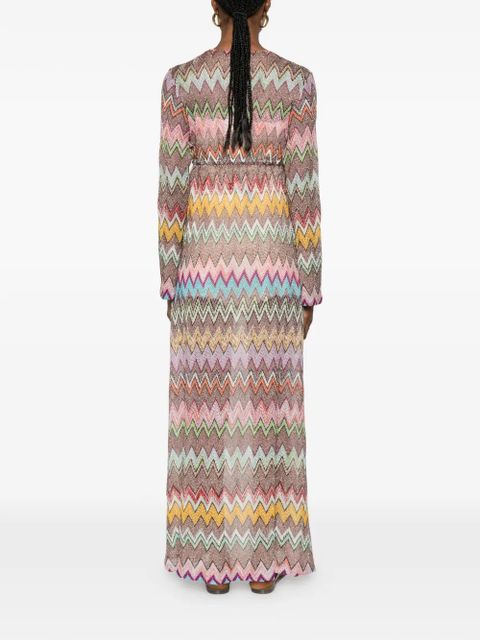 Missoni zigzag-pattern V-neck cover-up - Brown