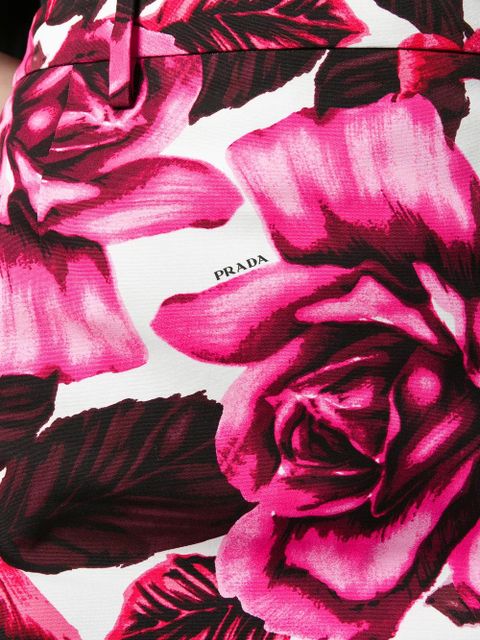 Prada rose print pencil skirt - Pink