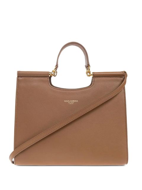 Dolce & Gabbana top-handle leather tote bag - Brown - zdjęcie produktu nr 1