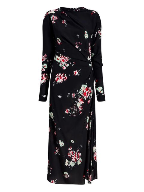 Proenza Schouler floral-print draped asymmetric day dress - Black - zdjęcie produktu nr 1