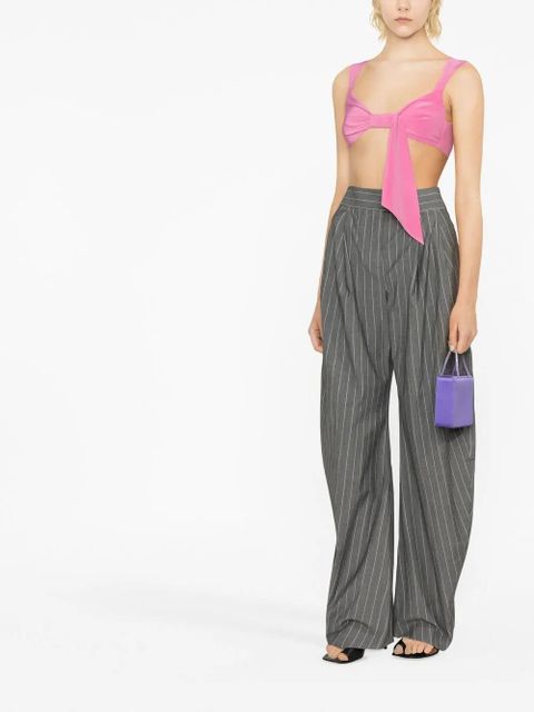 The Attico knot-detail cropped top - Pink