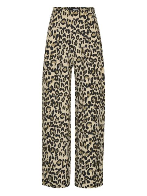 ROTATE BIRGER CHRISTENSEN pleated leopard-print trousers - Brown - zdjęcie produktu nr 1