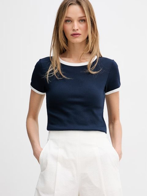 Tommy Hilfiger T-shirt basic damski z bawełną - zdjęcie produktu nr 1