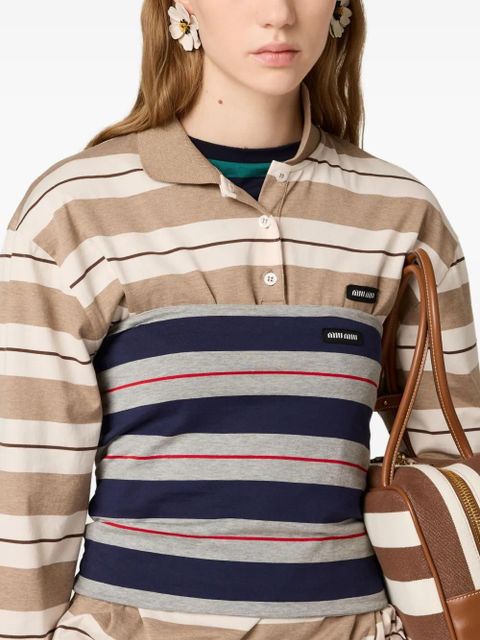 Miu Miu striped polo shirt - Neutrals