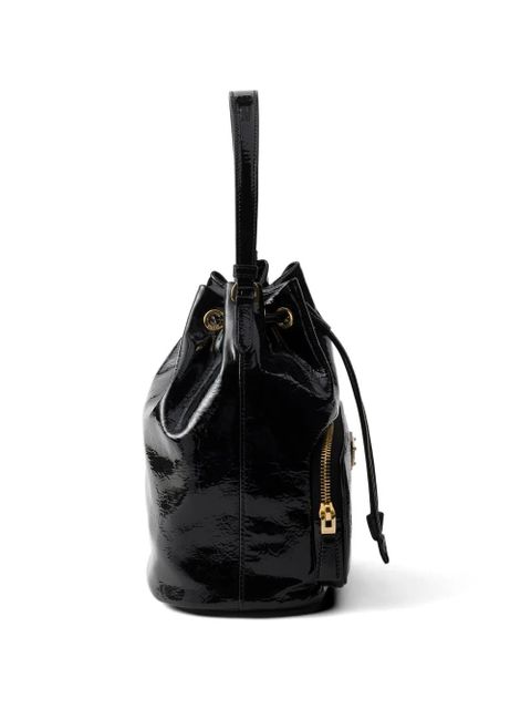 Prada Duet patent leather bucket bag - Black