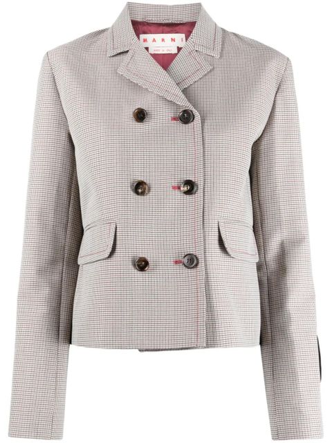 Marni houndstooth-pattern double-breasted blazer - Neutrals - zdjęcie produktu nr 1