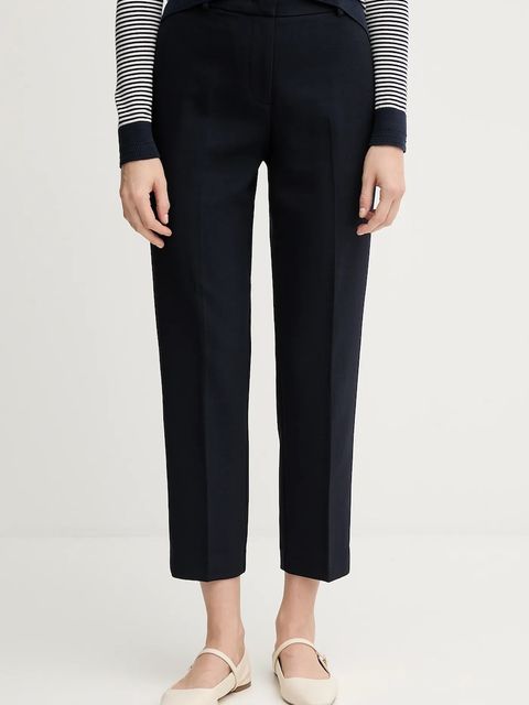 Tommy Hilfiger spodnie damskie kolor granatowy proste high waist WW0WW48355 - zdjęcie produktu nr 1