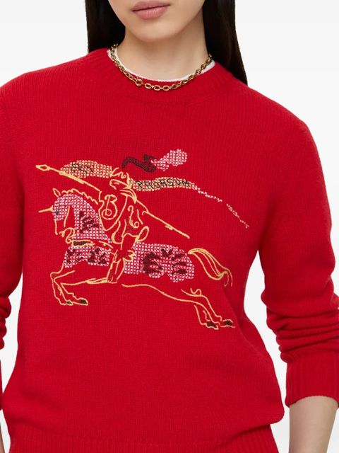 Burberry EKD cross-stitch sweater - Red