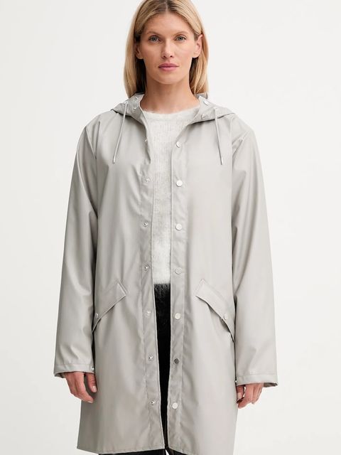 Rains kurtka 12020 Long Jacket kolor szary przejściowa 12020