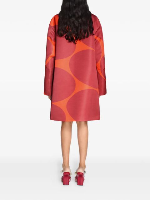 DRIES VAN NOTEN printed A-line oversized coat - Red